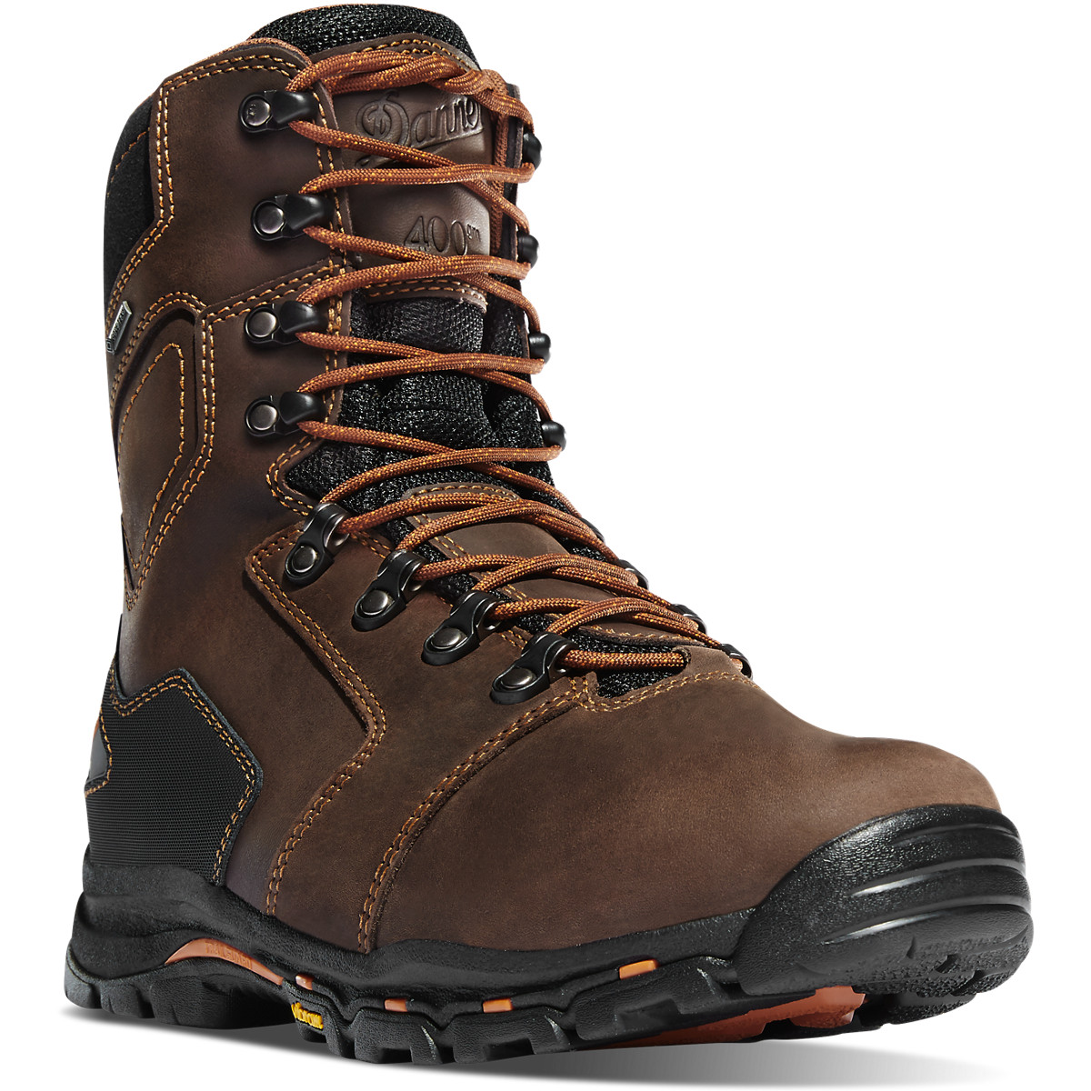 Danner Mens Vicious 8 400G Work Boots Dark Brown - CAN673948